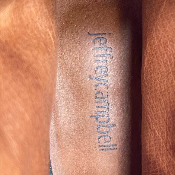 Jeffrey Campbell Cors peep toe lace up suede heel booties size 11 black - Picture 8 of 11